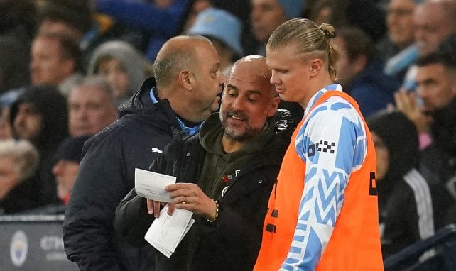 Erling Haaland con Guardiola