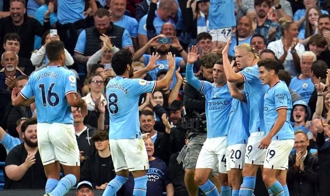 El Manchester City festeja una diana