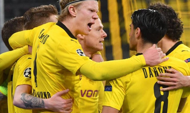 Erling Haaland celebra uno de sus goles con el Borussia Dormund