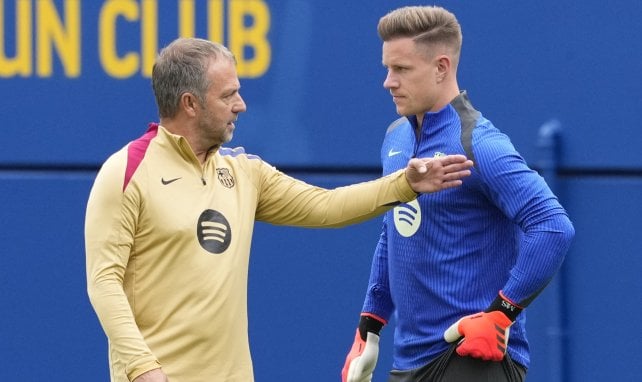 Ter Stegen junto a Hansi Flick