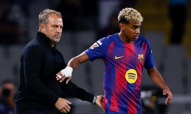 Lamine y Flick con el FC Barcelona
