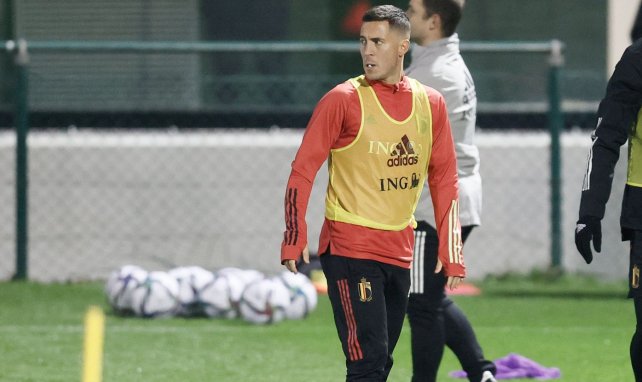 Eden Hazard, durante un entrenamiento con la Selección de Bélgica