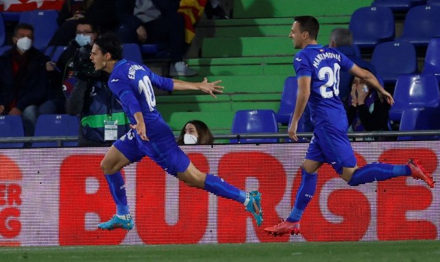 Enes Unal celebrando uno de sus goles con el Getafe