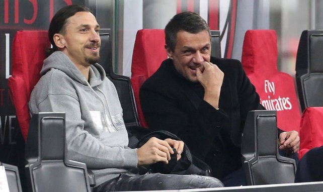 Zlatan Ibrahimovic, con Paolo Maldini en el AC Milan