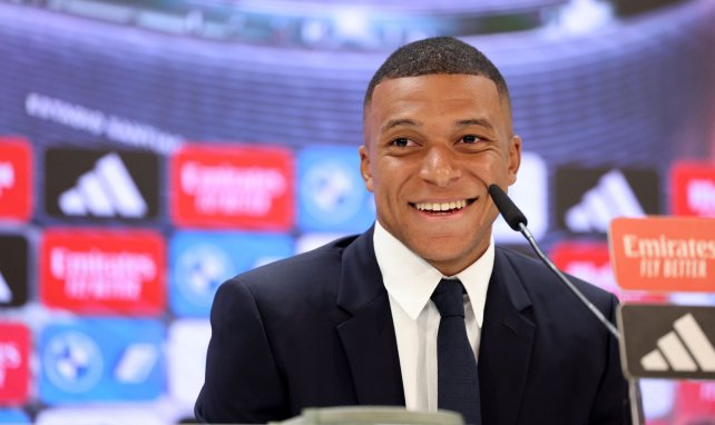 Kylian Mbappé en rueda de prensa