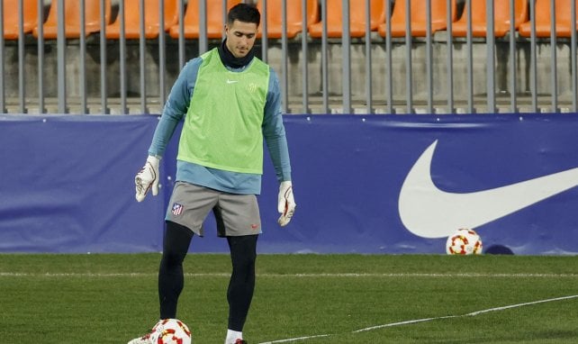 Juan Musso en un entrenamiento del Atlético de Madrid