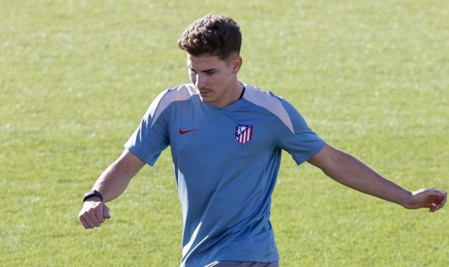 Julián Álvarez entrenando con el Atlético de Madrid