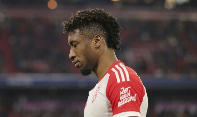 Kingsley Coman en un partido del Bayern Múnich