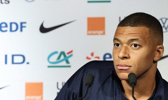 Kylian Mbappé en sala de prensa