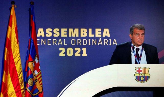 Joan Laporta, durante la Asamblea del FC Barcelona