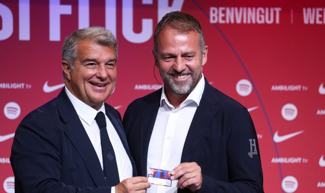 Flick y Laporta con el FC Barcelona