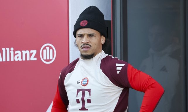 Leroy Sané en un entrenamiento del Bayern Múnich