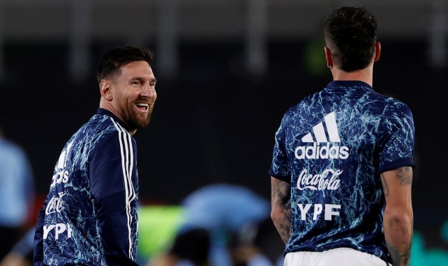 Lionel Messi, sonriente en un entrenamiento con Argentina