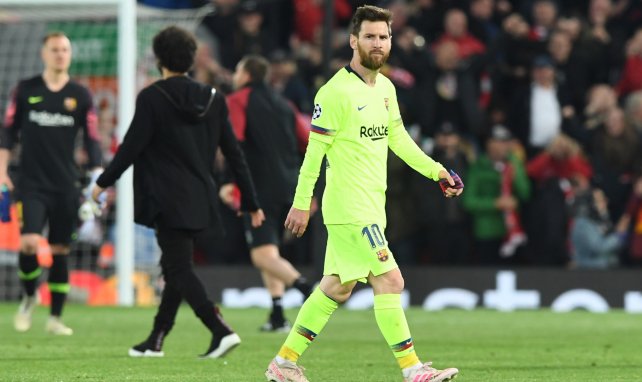 Lionel Messi salió desolado de Anfield