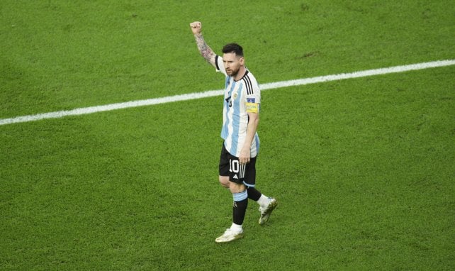 Lionel Messi celebra un gol con Argentina