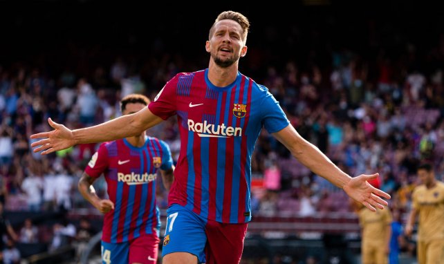 Luuk de Jong celebra un gol ante el Levante