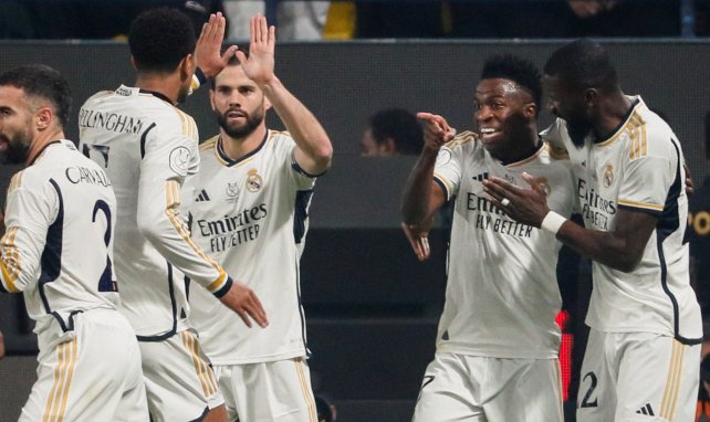 Vinícius celebra uno de sus goles con el Real Madrid