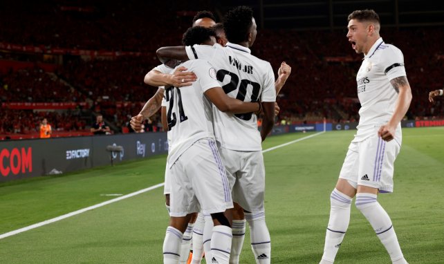 El Real Madrid celebra el gol de Rodrygo