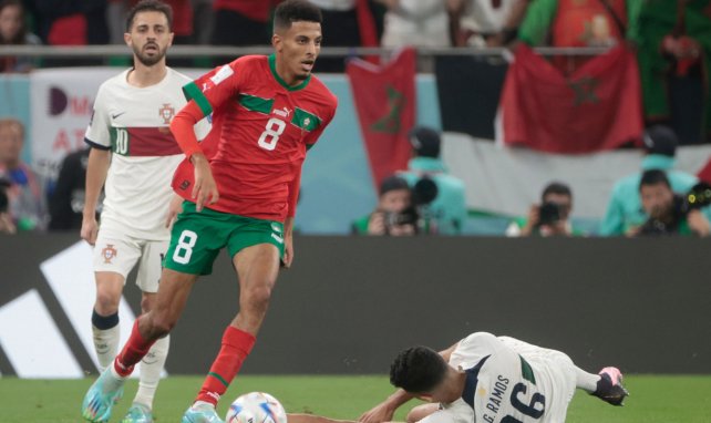Azzedine Ounahi, en un choque con la Selección de Marruecos
