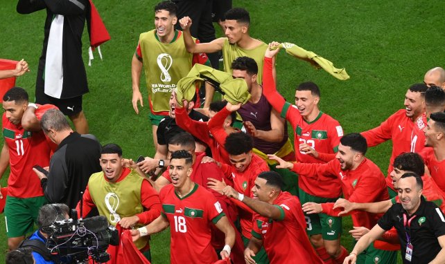 La alegría de los jugadores de Marruecos