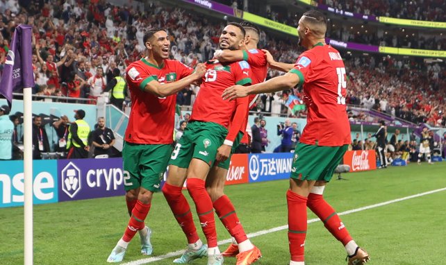 Marruecos celebra el gol de Youssef En-Nesyri