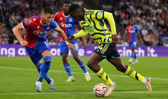 Eddie Nketiah, en acción con el Arsenal