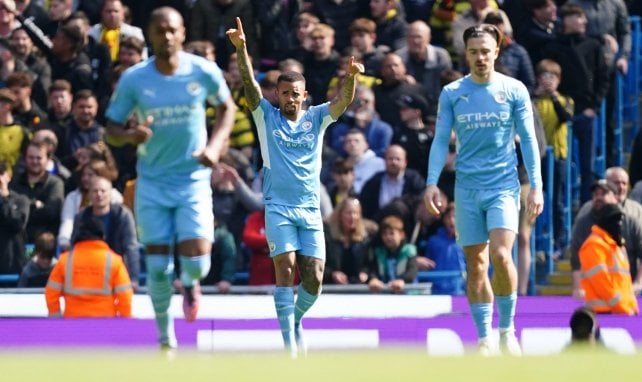 Gabriel Jesus celebra un gol contra el Watford