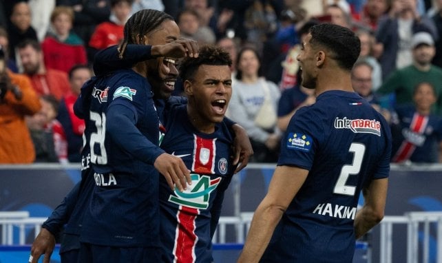 El PSG celebra uno de sus goles.