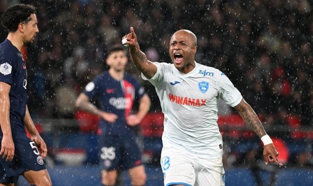 André Ayew celebra con el Le Havre