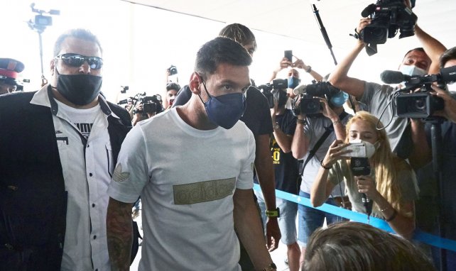 Messi en el aeropuerto de Barcelona