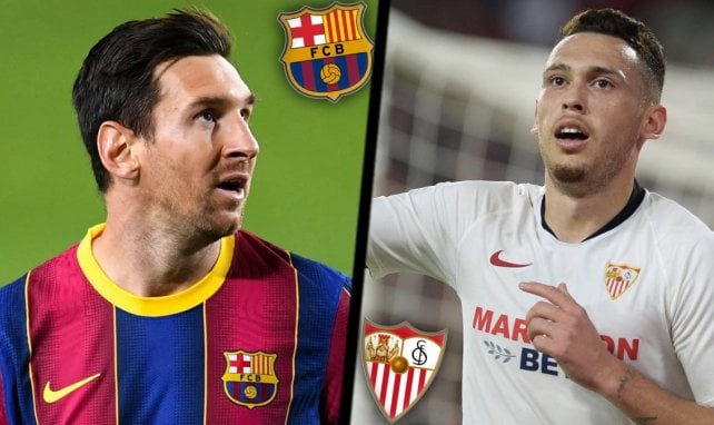 Duelo apasionante entre Messi y Ocampos en el Camp Nou