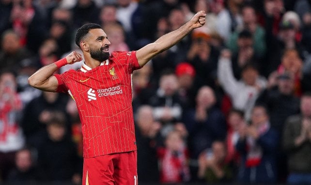 Mohamed Salah celebrando uno de sus goles