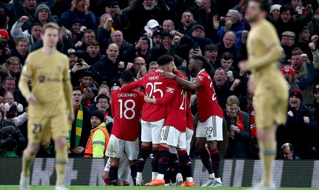 Los jugadores del Manchester United celebran un gol