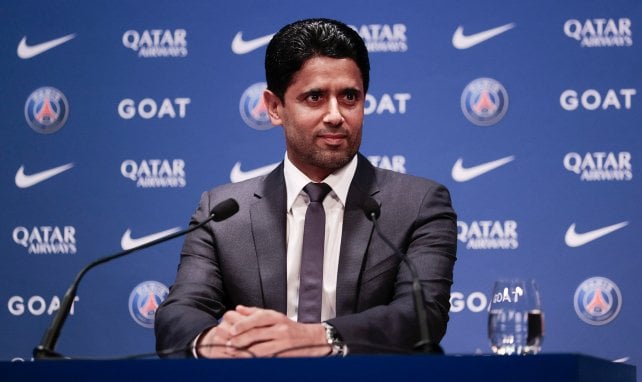 Nasser Al-Khelaïfi en rueda de prensa