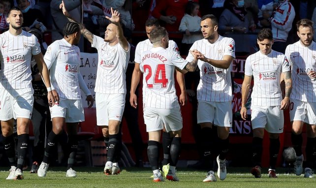 El Sevilla celebra uno de sus goles