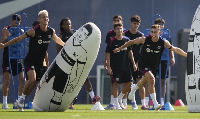 Dani Olmo y Fermín López, en un entrenamiento