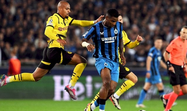 Raphael Onyedika defendiendo los colores del Brujas