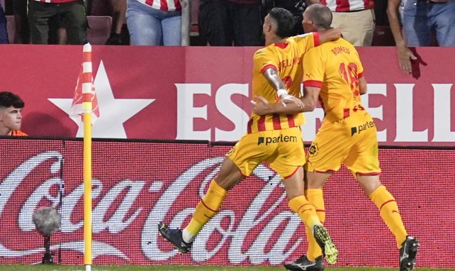 Oriol Romeu celebrando un gol con el Girona