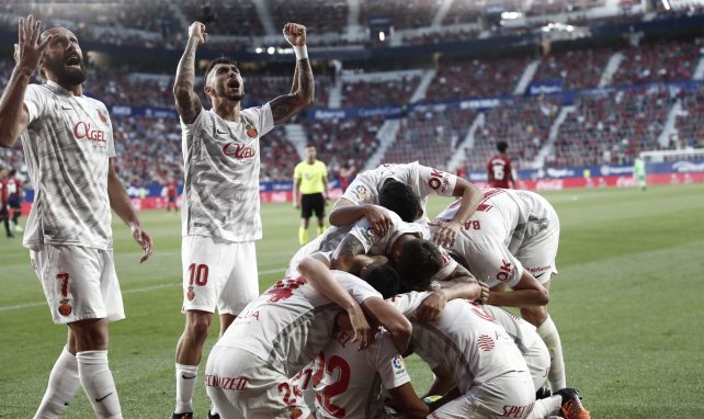 La alegría de los jugadores del Real Mallorca