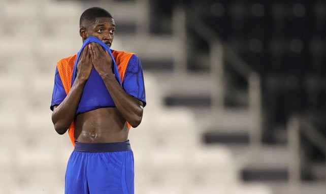 Ousmane Dembélé en un entrenamiento