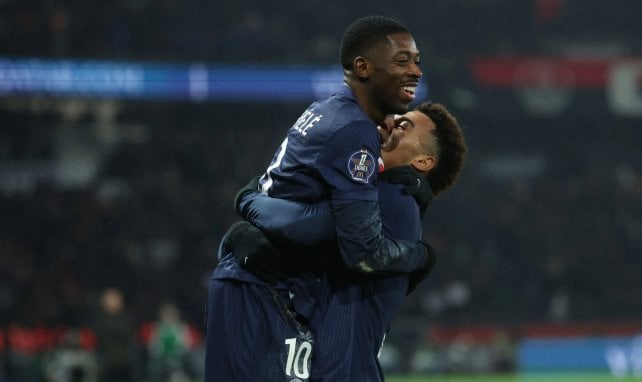 Ousmane Dembélé de celebración