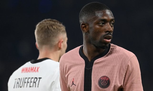 Ousmane Dembélé en un partido del PSG