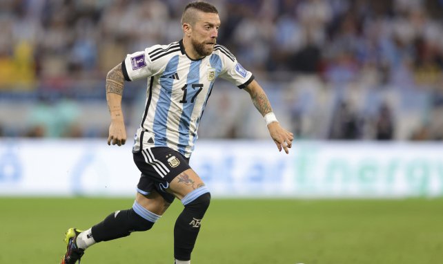 Papu Gómez, en acción con Argentina durante el Mundial 2022