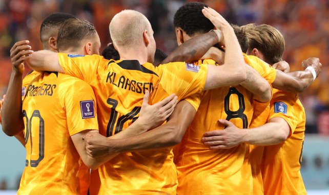 Los jugadores de Países Bajos celebran un gol