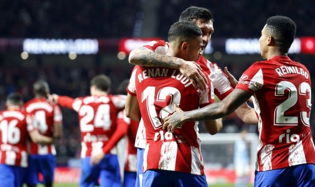 Renan Lodi celebrando su tanto con el Atlético de Madrid