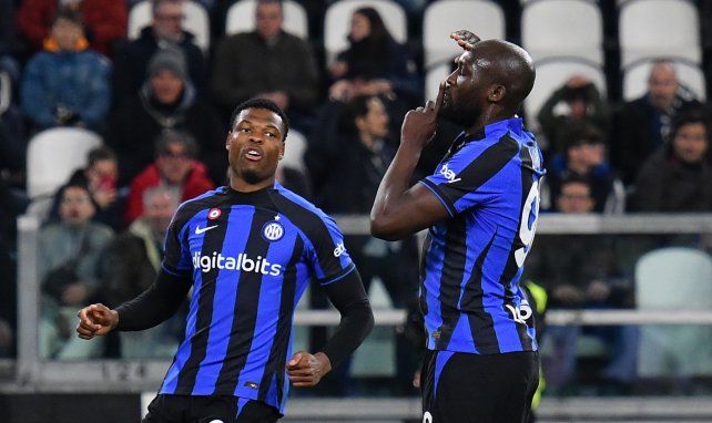 Romelu Lukaku celebra un gol del Inter