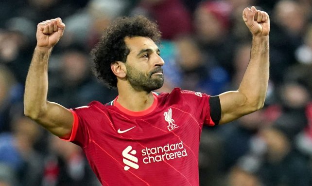 Mohamed Salah celebra un gol al Leeds