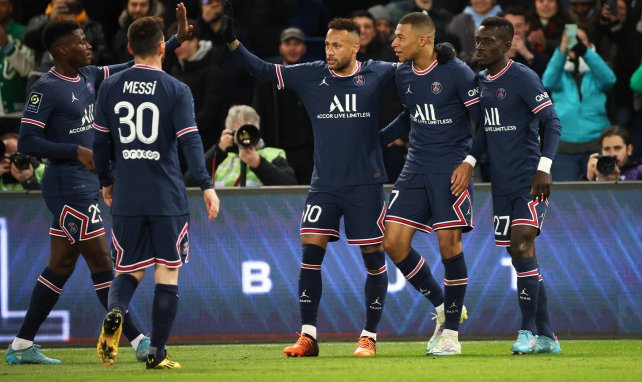 El PSG celebra uno de sus goles ante el Lorient