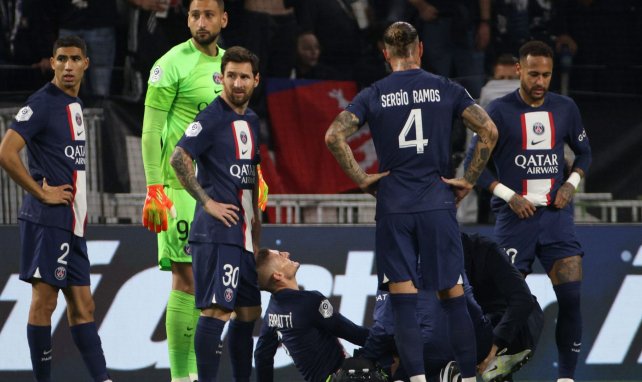 Los jugadores del PSG en un partido