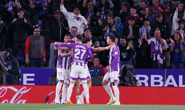 Los jugadores del Real Valladolid festejan una de sus dianas